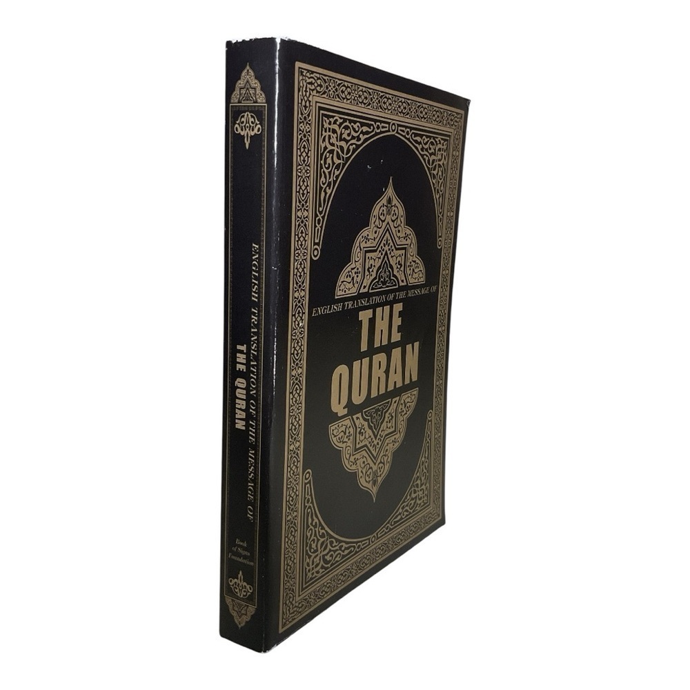 The Quran Hardcover Black Gold Religious Book Translation